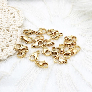 DIY jewelry 18K gold plated lobster clasps for necklaces and bracelets making