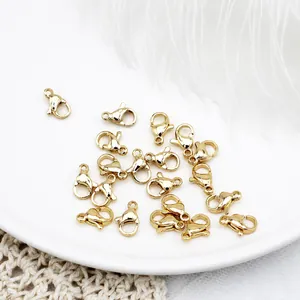 18K Real Gold Plated Copper Lobster Clasp DIY Jewelry Making Connector For Necklace Bracelet Handcrafted Findings