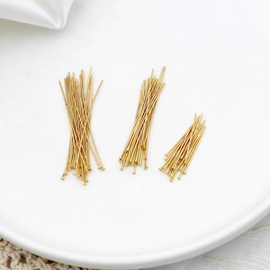 Chiodini a T placcati in oro 18K per creazione gioielli fai-da-te in tre lunghezze