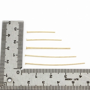 Chiodini a T placcati oro 18K per gioielli fai da te in varie misure da 20 a 45 mm