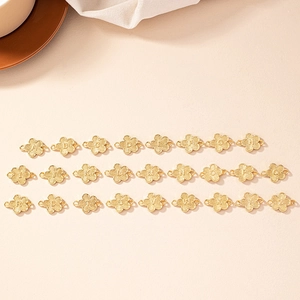 Golden flower 26 initial letter charms set for DIY necklaces and bracelets making