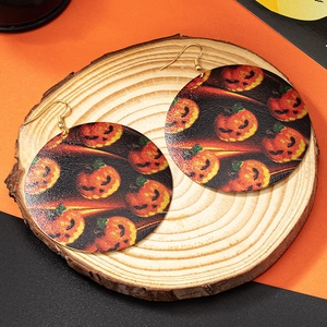 Orecchini Pendenti in Lega a Forma di Zucca e Scheletro Halloween per Donna Moda Hip Hop Gioielli Festival Rotondi