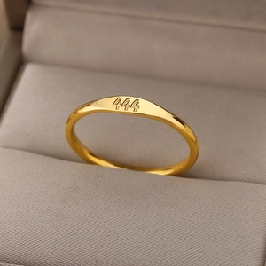 Angel Number Rings Stainless Steel Gold Plated Minimalist Lucky Jewelry For Women Men Ins Style