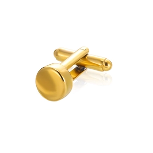 Golden round mirror polished stainless steel cufflinks for men formal business shirts