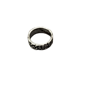 Vintage-Silberring für Herren mit keltischem Knotenmuster und geprägtem Retro-Finish