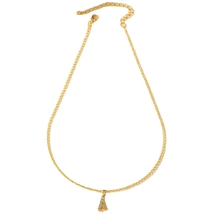Elegante collana dorata con un ciondolo a lettera A minimalista con pietre luccicanti