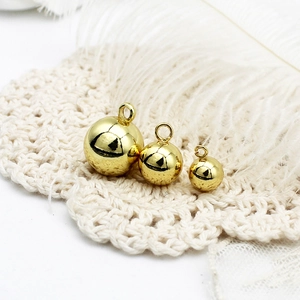 Three sizes of 18K gold plated smooth sphere ball pendants for DIY jewelry making