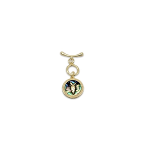 Pendentif lapin plaqué or 18K avec nacre d'abalone et fermoir OT pour bijoux DIY