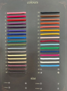 Geflochtene Kordel in 36 Farben, 1mm bis 4mm Durchmesser für DIY Schmuckherstellung