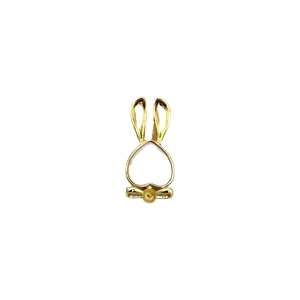 Broche lapin plaqué or 18 carats avec découpe coeur et base en nacre pour bijoux fins