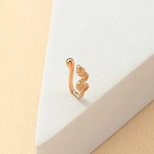 Faux piercing nez serpent en forme de U couleur or rose avec détails écailles