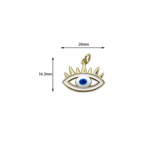 Colgante de Ojo Turco con baño de oro de 18K y esmalte azul para creación de joyas