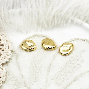 18K Gold Plated Irregular Baroque Copper Beads For DIY Jewelry Making Necklace Bracelet Accessory Metal Loose Stone Shape Beads