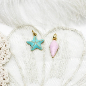 18K Echt Goud Verguld Koper Zeester Schelp Hanger Alleen (zonder Ketting) Voor DIY Sieraden Maken Kettingen Oorbellen