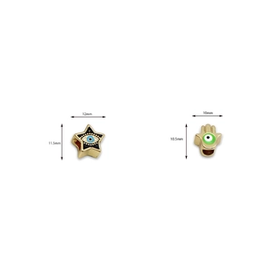 Star Evil Eye und Hamsa Hand Anhänger vergoldet mit Emaille für DIY Schmuckherstellung