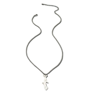 Titanium steel necklace for men featuring a unique shark pendant and durable box chain