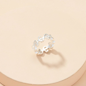 Fashion Alloy Hollow Out Dollar Sign Infinity Symbol Ring For Women Men Silver Gold Plated Minimalist Jewelry Finger Ring