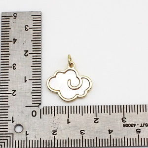 White shell cloud pendant with 18K gold plated frame for DIY jewelry making and necklaces