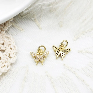 DIY Jewelry Findings Copper 18K Gold Plated Micro Paved Zirconia Butterfly Evil Eye Heart Star Moon Charms Pendants Accessories