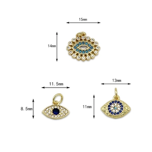Colgantes de ojo turco en oro de 18k con circonitas azules en tres estilos únicos