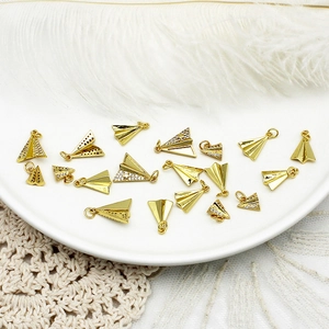 18K Gold Plated Copper Paper Plane Pendant With Rhinestone DIY Jewelry Accessories For Necklace Bracelet Earrings Making