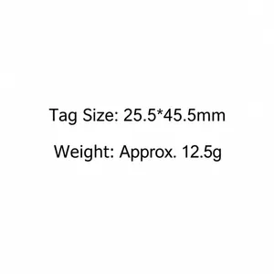 Ciondolo rettangolare malocchio con dimensioni 25,5 x 45,5 mm e un peso di circa 12,5 g