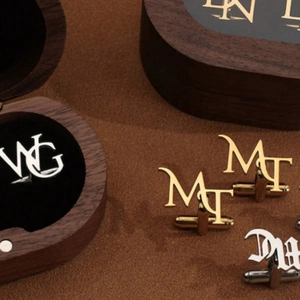 Stainless Steel Initial Letter Cufflinks For Men Women Business Shirt Decoration French Cufflinks Electroplated Formal Jewelry