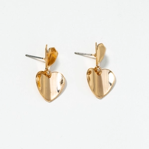 Damen Minimalistische Legierung Herz Ohrhänger Geometrische Herzförmige Dangle Ohrringe Mode Schmuck Für Den Alltag Gold Silber