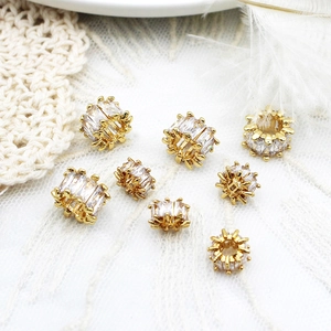 18K Gold Plated Copper Micro Pave Rhinestone Cylinder Pendant For DIY Necklace Bracelet Jewelry Making Supplies Waist Shape Charm