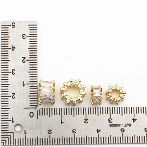 18K gold plated copper waist charm pendants with micro-paved cubic zirconia accents