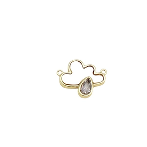 Colgante de nube con circón de gota y chapado en oro de 18K para accesorios de joyería DIY