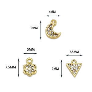 18K vergulde maan- en bloembedeltjes met zirkoon voor het maken van DIY-sieraden