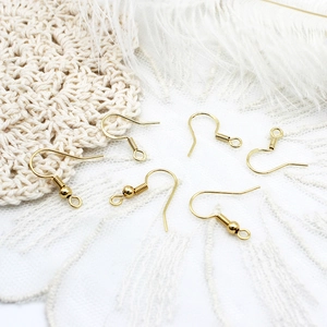18K Gold Plated Copper Earring Hooks With 925 Sterling Silver Earring Post Round Wire Ear Hooks For DIY Jewelry Making