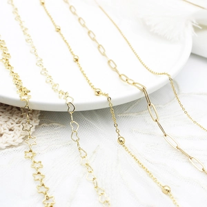 Catene Per Creazione Gioielli Fai-Da-Te In Rame Placcato Oro 18K Catene A Forma Di Cuore Stella O Per Collana Bracciale