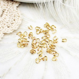 Protectores de Cable en Forma de U de Cobre Chapado en Oro 18K Conectores de Extremo de Hebilla de Caballo para Componentes de Joyería DIY
