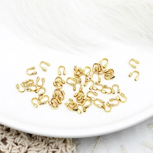 Protectores de hilo en forma de U bañados en oro de 18K para bisutería DIY y abalorios