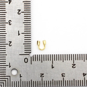 Protectores de hilo en forma de U bañados en oro 18K para joyería DIY 5mm con regla