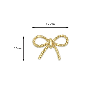 18K vergulde strik hanger voor het maken van sieraden van 15,5 mm bij 12 mm groot