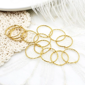 Lot de bagues texturées plaquées or 18 carats pour création de bijoux DIY à la main