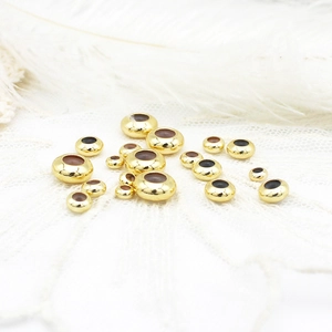 Perline in Silicone con Regolazione del Posizionamento in Rame Placcato Oro 18K Perline Rotonde e Piatte per la Creazione di Gioielli Fai-da-te Collane Braccialetti