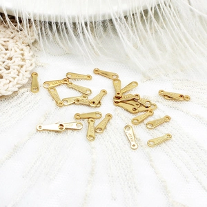 DIY jewelry connectors in 18K gold plated copper with 18KGP engraving on soft lace