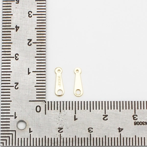 18K gold plated DIY jewelry tags with 18KGP engraving and dual connection holes