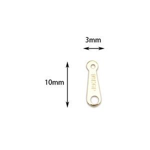 18K gold-plated 10x3mm teardrop metal jewelry tags with 18KGP engraving for DIY crafts