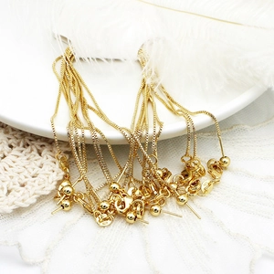 18K Gold Plated Copper Adjustable Bracelet Chain For Women DIY Jewelry Making Box Chain O Link Chain With Sliding Bead