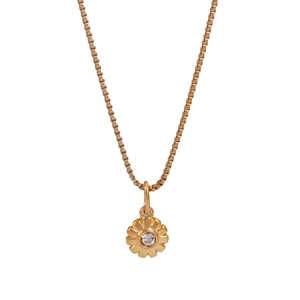 Elegante collar con colgante de girasol de acero inoxidable dorado y piedra circón