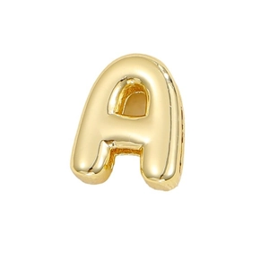 Polierter 18K vergoldeter Anhänger Buchstabe A im Ballon-Stil für DIY-Schmuck