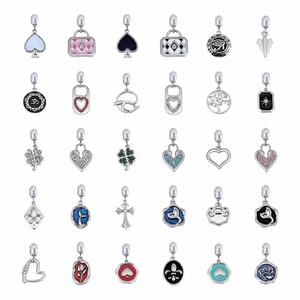 Stainless Steel Enamel Pendant Heart Eye Of Horus Mermaid Charm Rhinestone DIY Jewelry Accessories For Bracelet Necklace