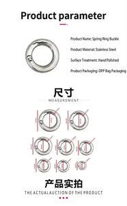 Size chart for stainless steel spring o-rings with outer diameters from 12mm to 35mm