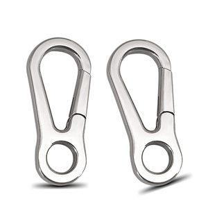 Mosquetones giratorios de acero inoxidable pulido para llaveros y accesorios de bolso