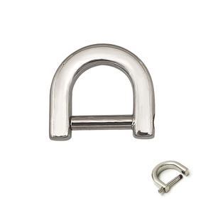 Polished silver stainless steel D-ring buckle with removable screw bar for bags